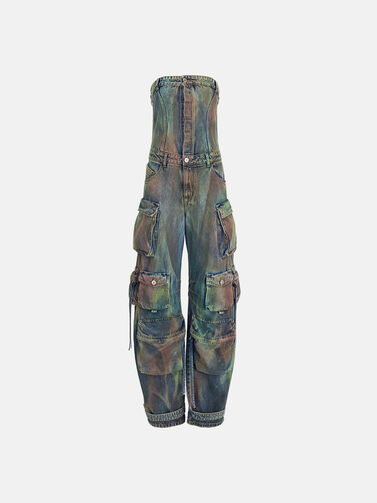 Low-rise cargo pants in green - The Attico