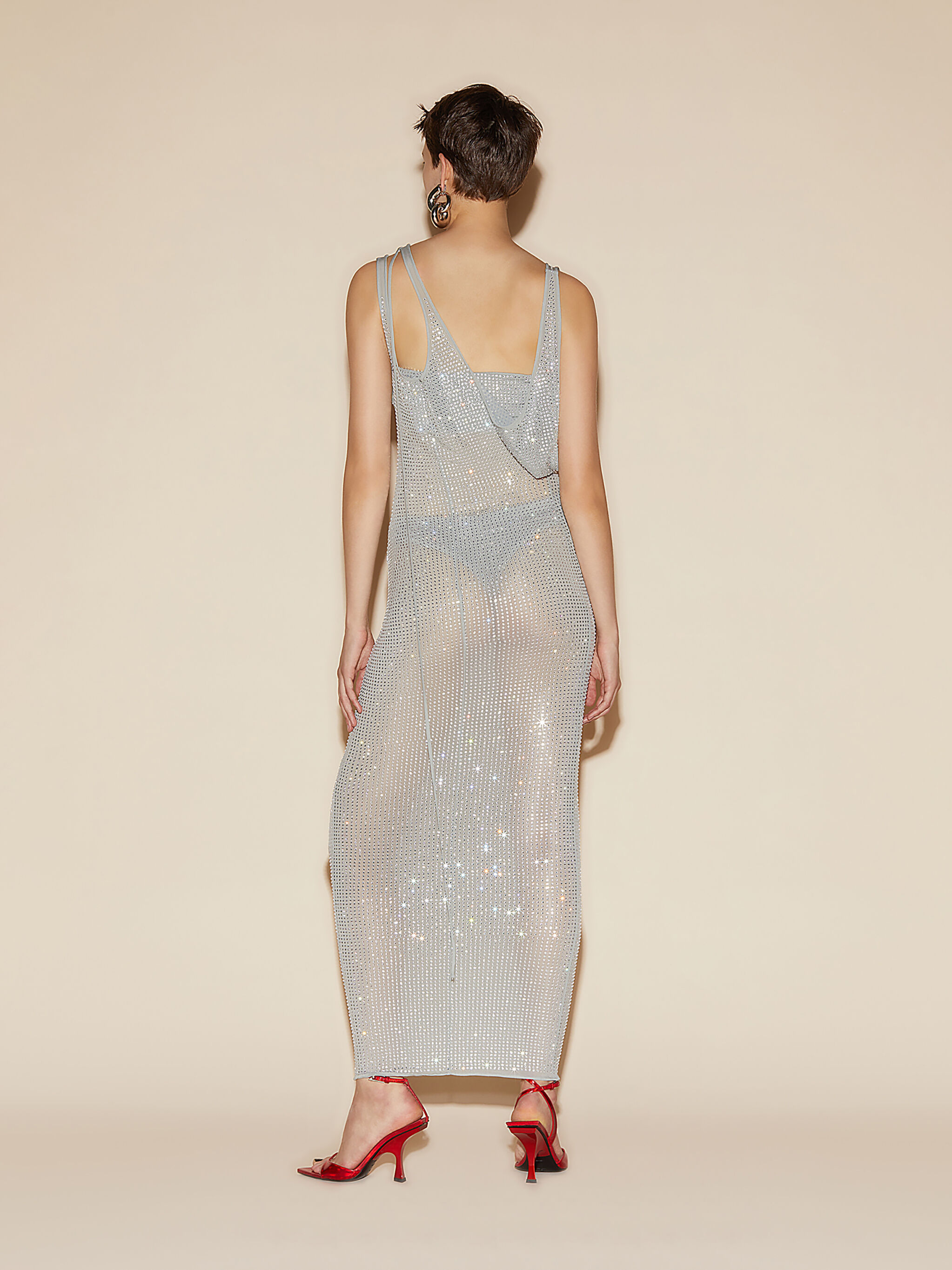 Pearl grey midi dress for Women | THE ATTICO®