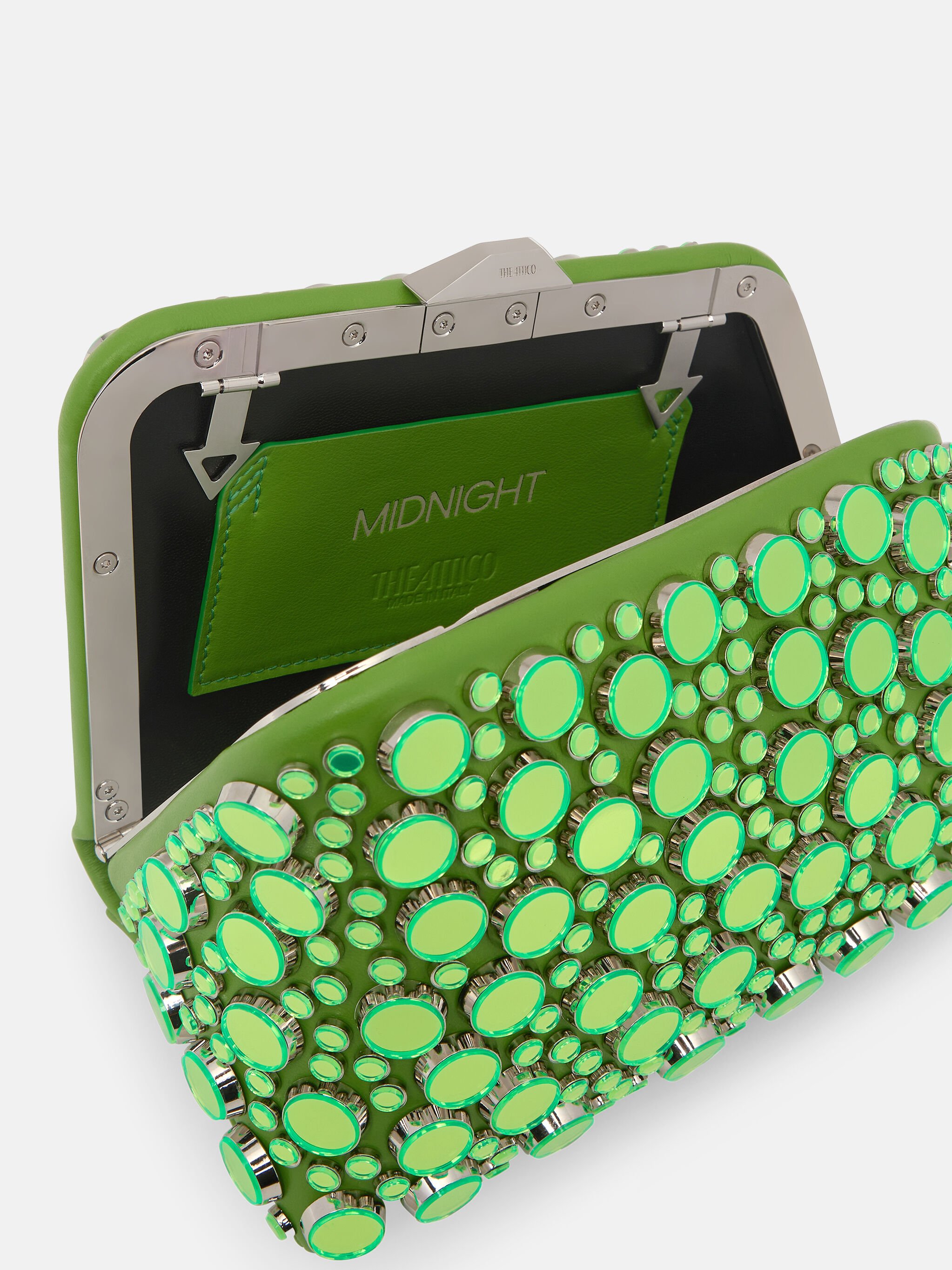 Midnight'' fluo green mini clutch for Women | THE ATTICO®