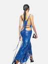 THE ATTICO Lilac, electric blue, light blue and silver midi dress Lilac/Electric Blue/Light Blue/Silver 247WCM165H199726