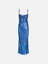 THE ATTICO Lilac, electric blue, light blue and silver midi dress Lilac/Electric Blue/Light Blue/Silver 247WCM165H199726