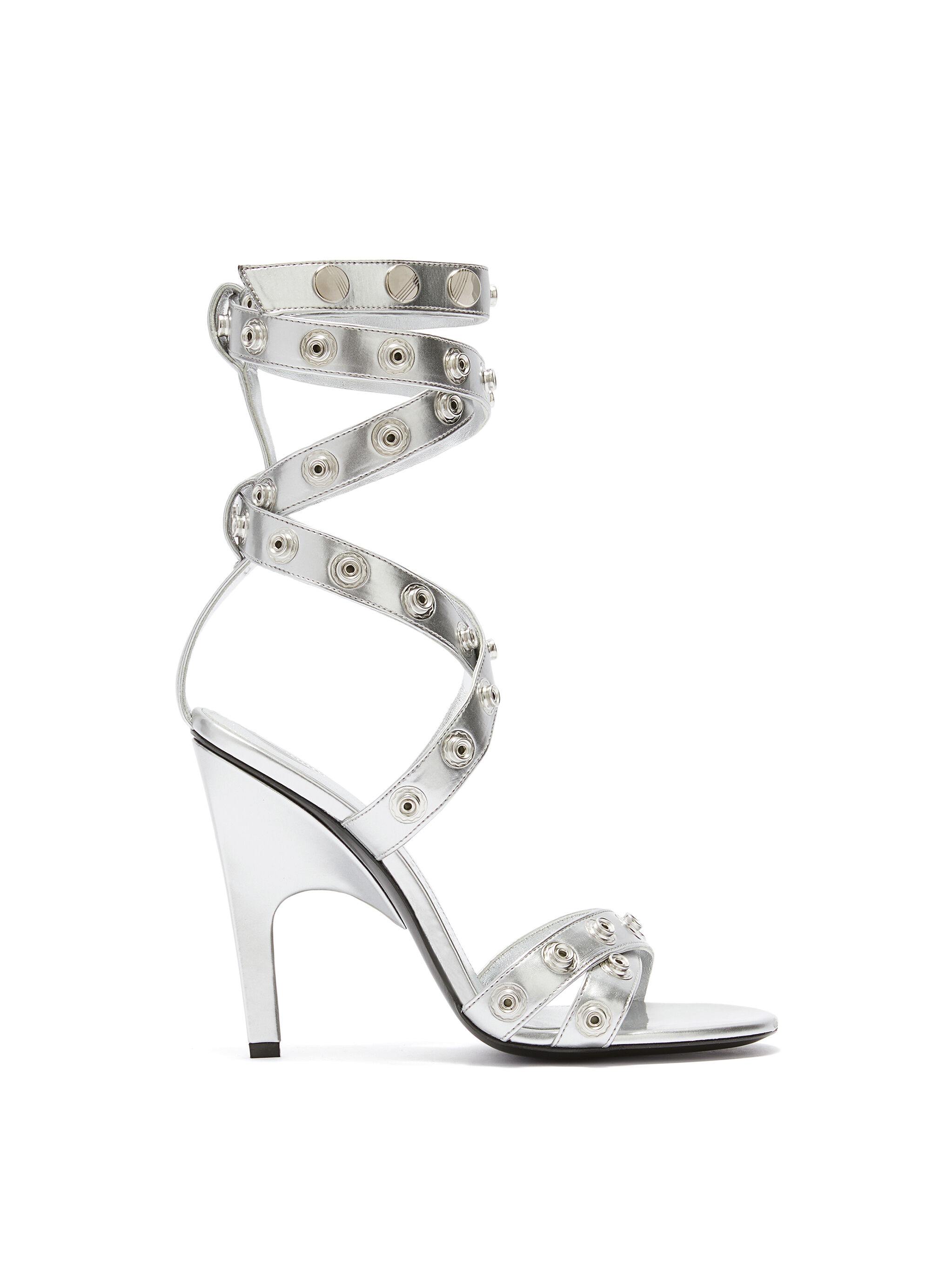 THE ATTICO ''Cosmo'' silver double ankle strap sandal female Silver