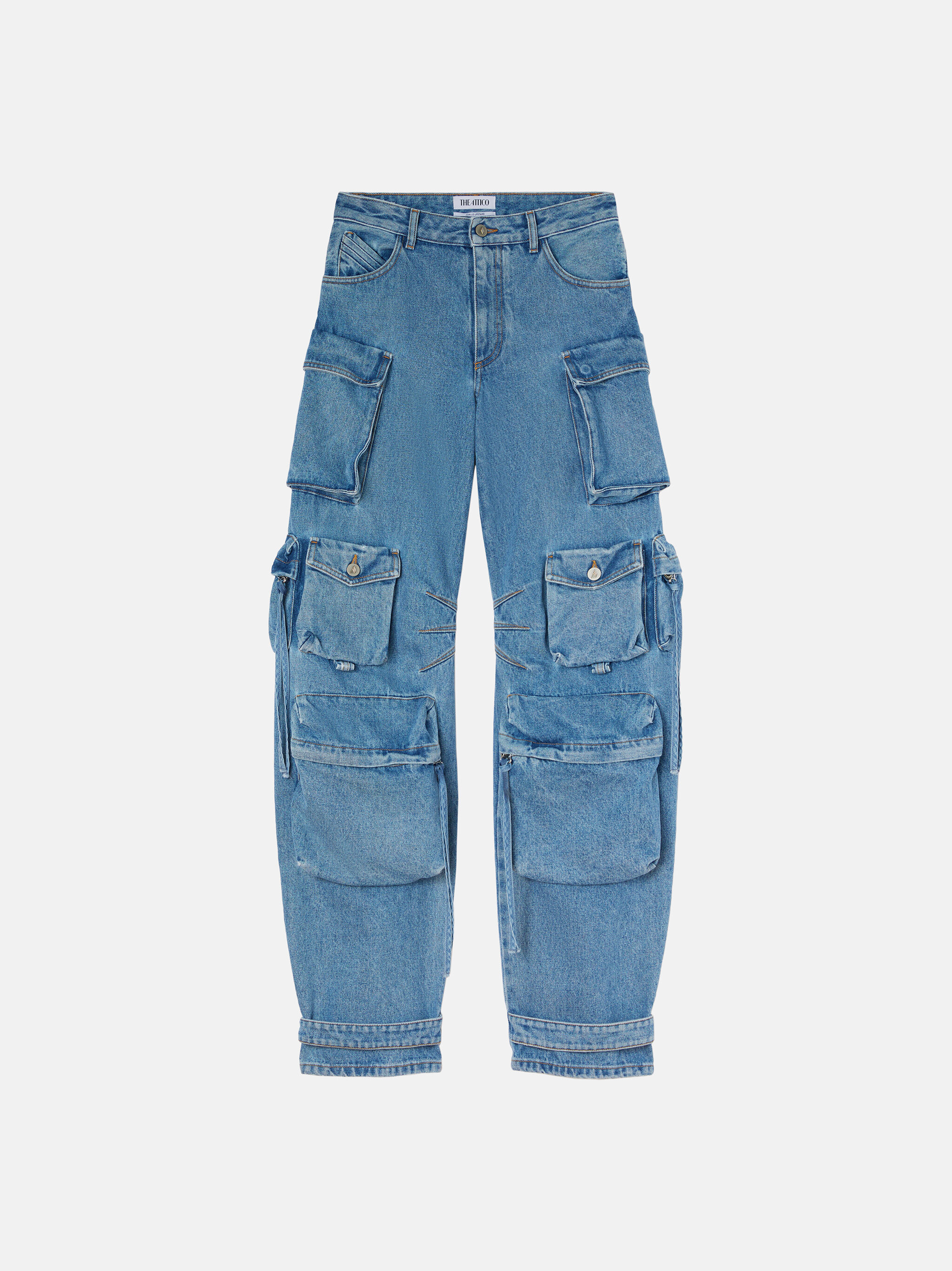 Fern'' washed blue long pants for Women | THE ATTICO®