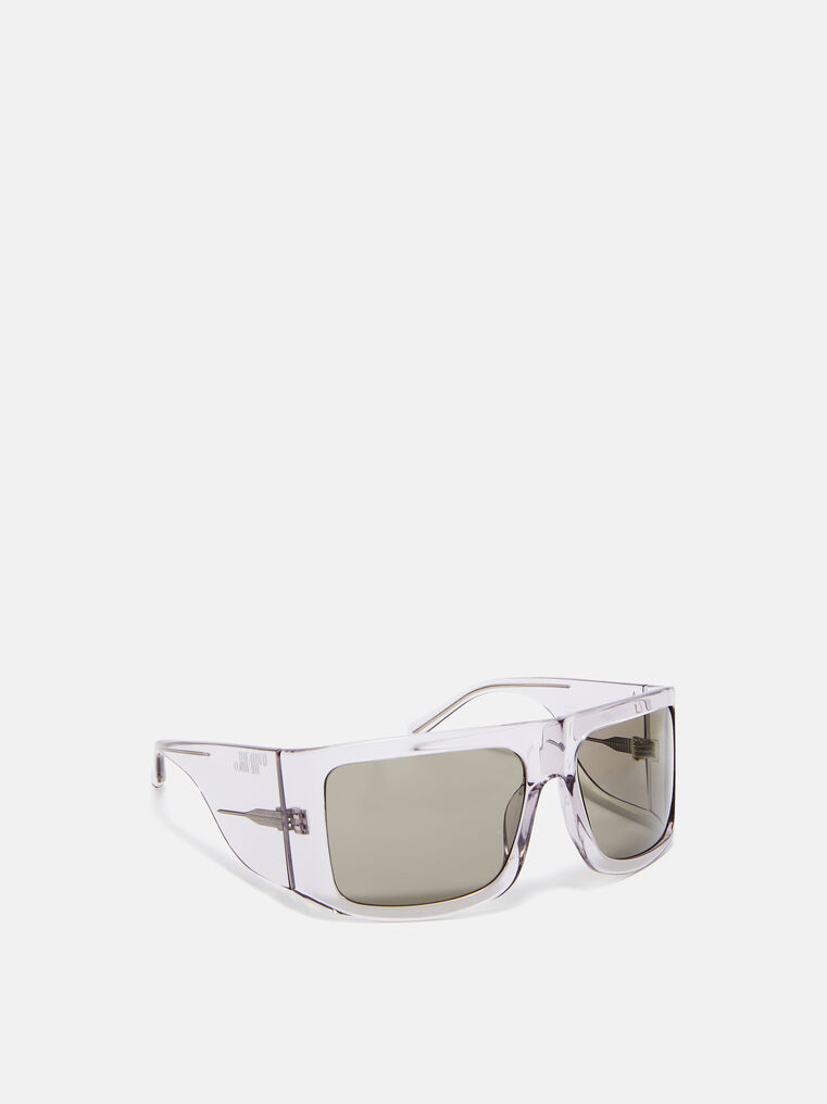 Attico X Linda Farrow Andre Oversize Sunglasses In Black/silver/grey