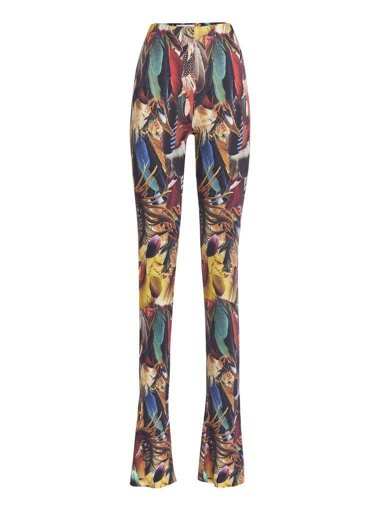 The Attico Pants and Skirts | The Attico - Multicolor feathers printed ...