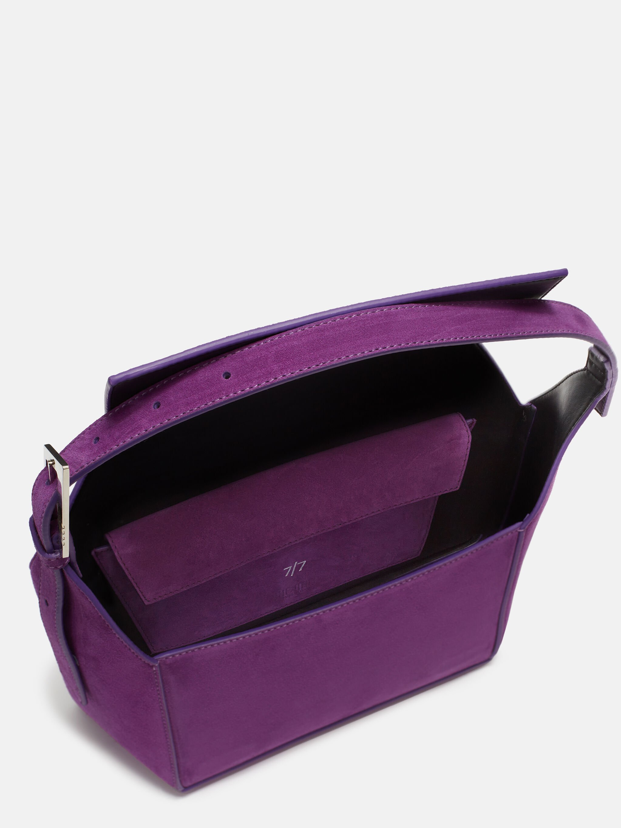 The Attico logo-detail suede tote bag - Purple