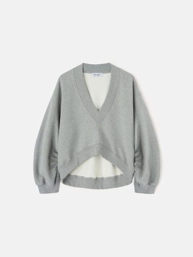 V-neck Sweater - Light gray melange - Ladies